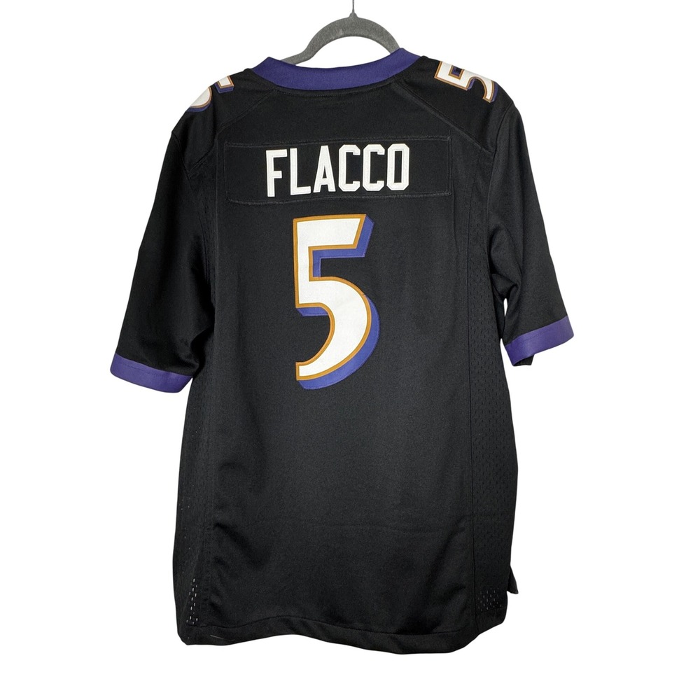 Joe Flacco #5 Baltimore Ravens‎ Reebok On Field Jersey Mens 48 NFL Black Medium
